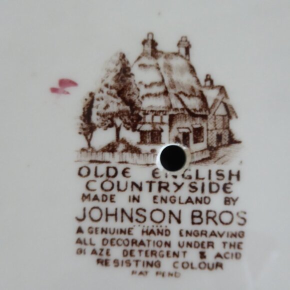VINTAGE JOHNSON BROS OLDE ENGLISH COUNTRYSIDE 3 TIERED CHINA SERVING TRAY - Picture 12 of 16